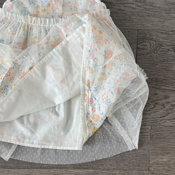 🌼RACHEL ZOE🌼 Floral Ruffle Sheer Overlay Dress, Size 3T - Picture 7 of 7